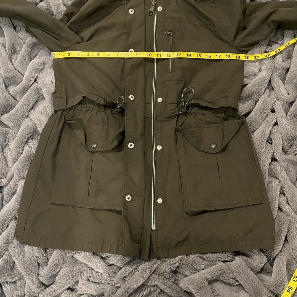 J. Crew Army Green Light weight Rain Jacket Size XXS - Picture 12 of 14
